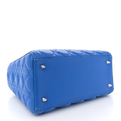 Christian Dior Lambskin Cannage Medium Lady Dior Blue Persan 4 of 15