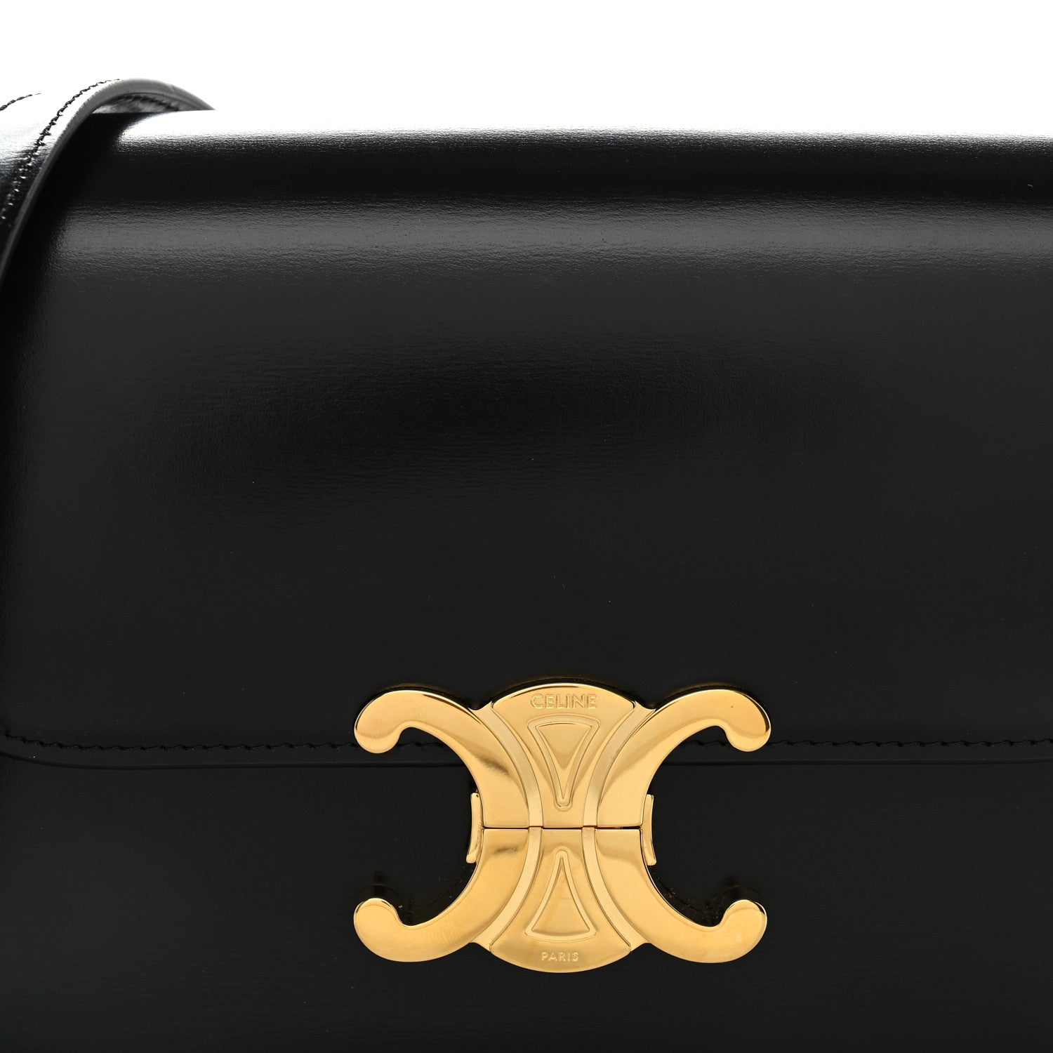 Celine Shiny Calfskin Teen Triomphe Black 8 of 10