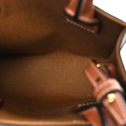 Celine Triomphe Canvas Calfskin Mini Vertical Cabas Tan 4 of 8