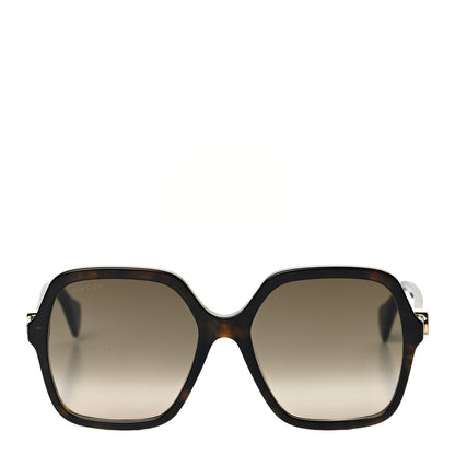 Gucci Acetate Oversize Rectangle Frame GG1072SA Sunglasses Shiny Solid Tortoise 2 of 6