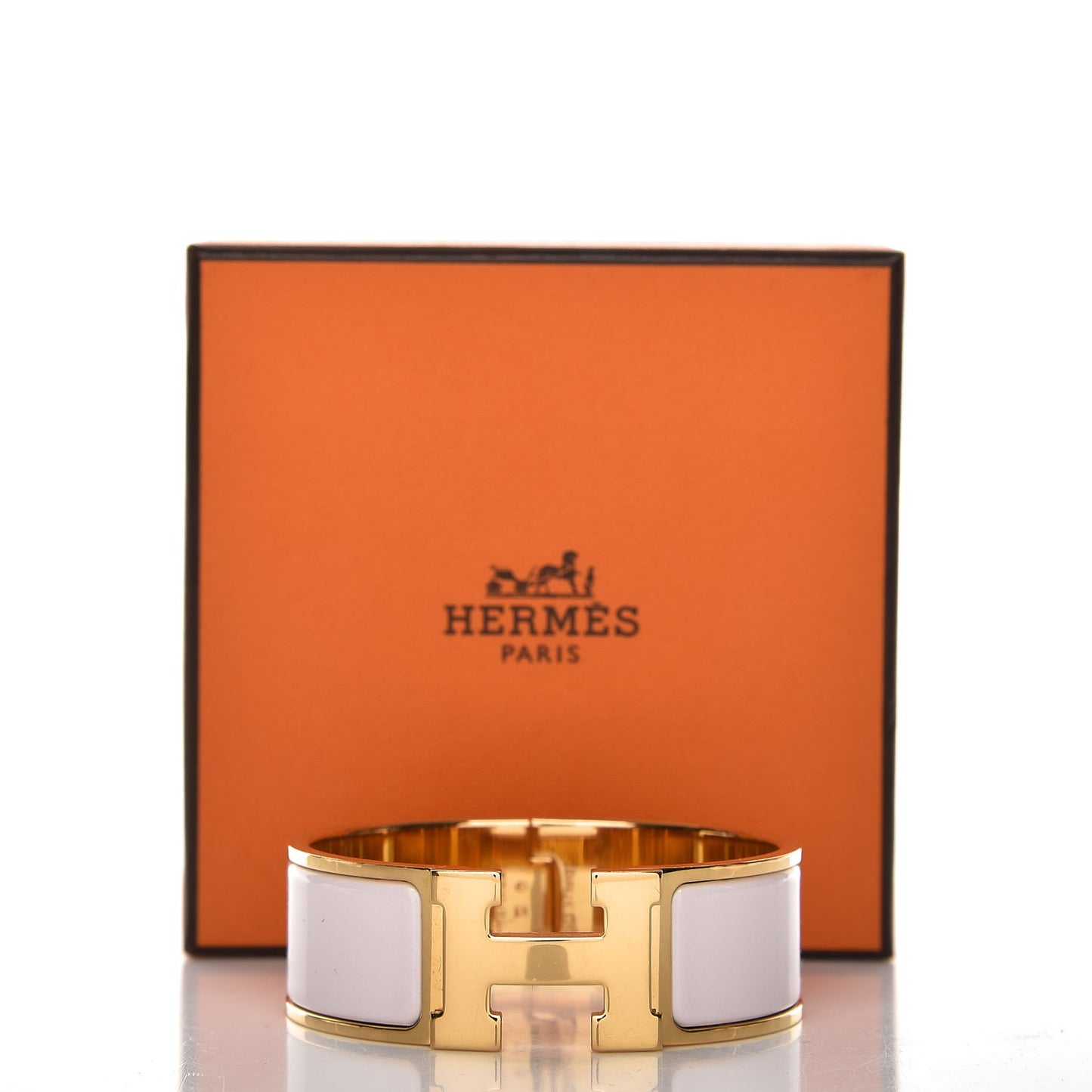 Enamel Wide Clic Clac H PM Bracelet Rose Poudre