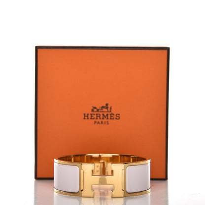 Hermes Enamel Wide Clic Clac H PM Bracelet Rose Poudre 6 of 6