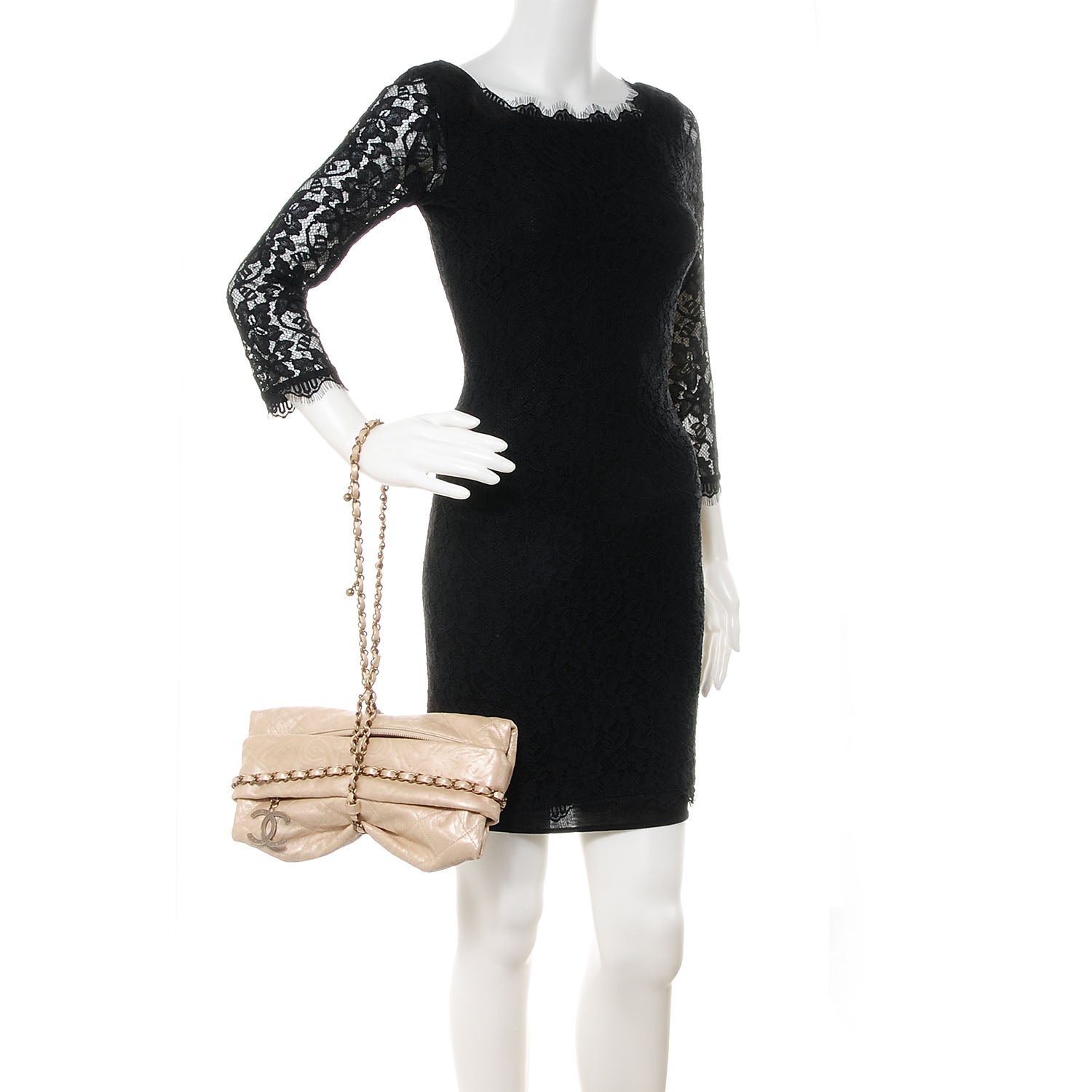 Chanel Metallic Calfskin Baluchon Beige 2 of 7