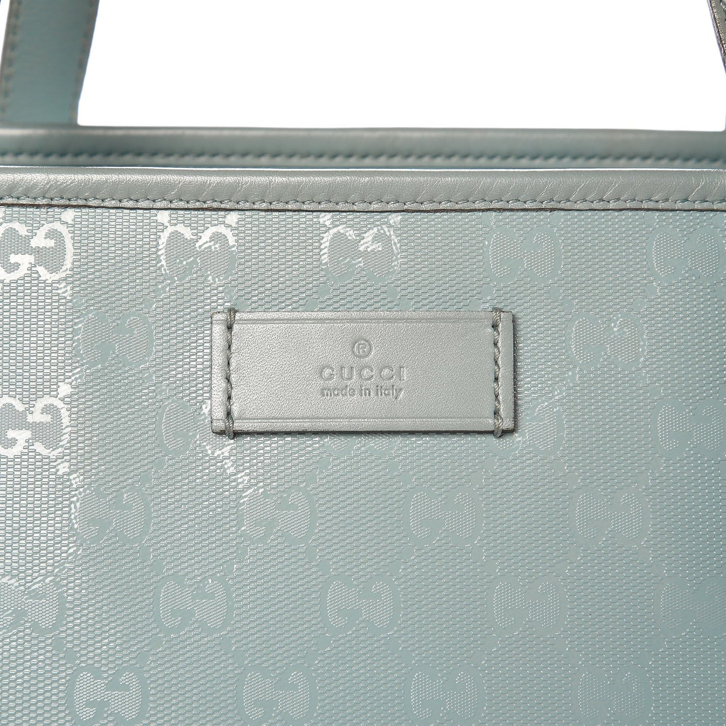 Imprime Monogram Medium Zippered Shopping Tote Light Blue