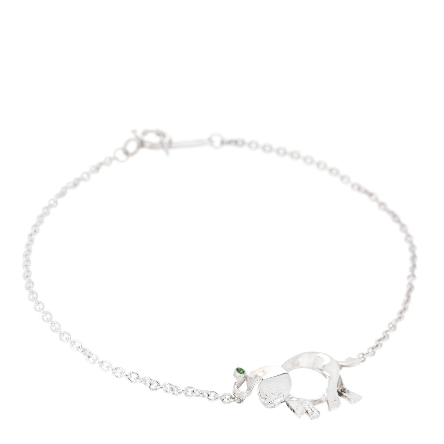 Sterling Silver Tsavorite Save the Wild Elephant Bracelet