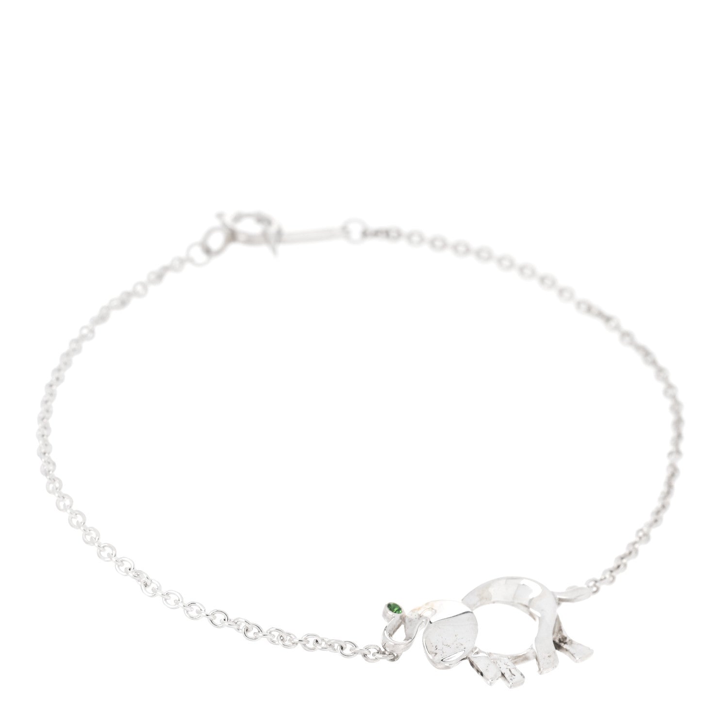 Tiffany Sterling Silver Tsavorite Save the Wild Elephant Bracelet 1 of 6