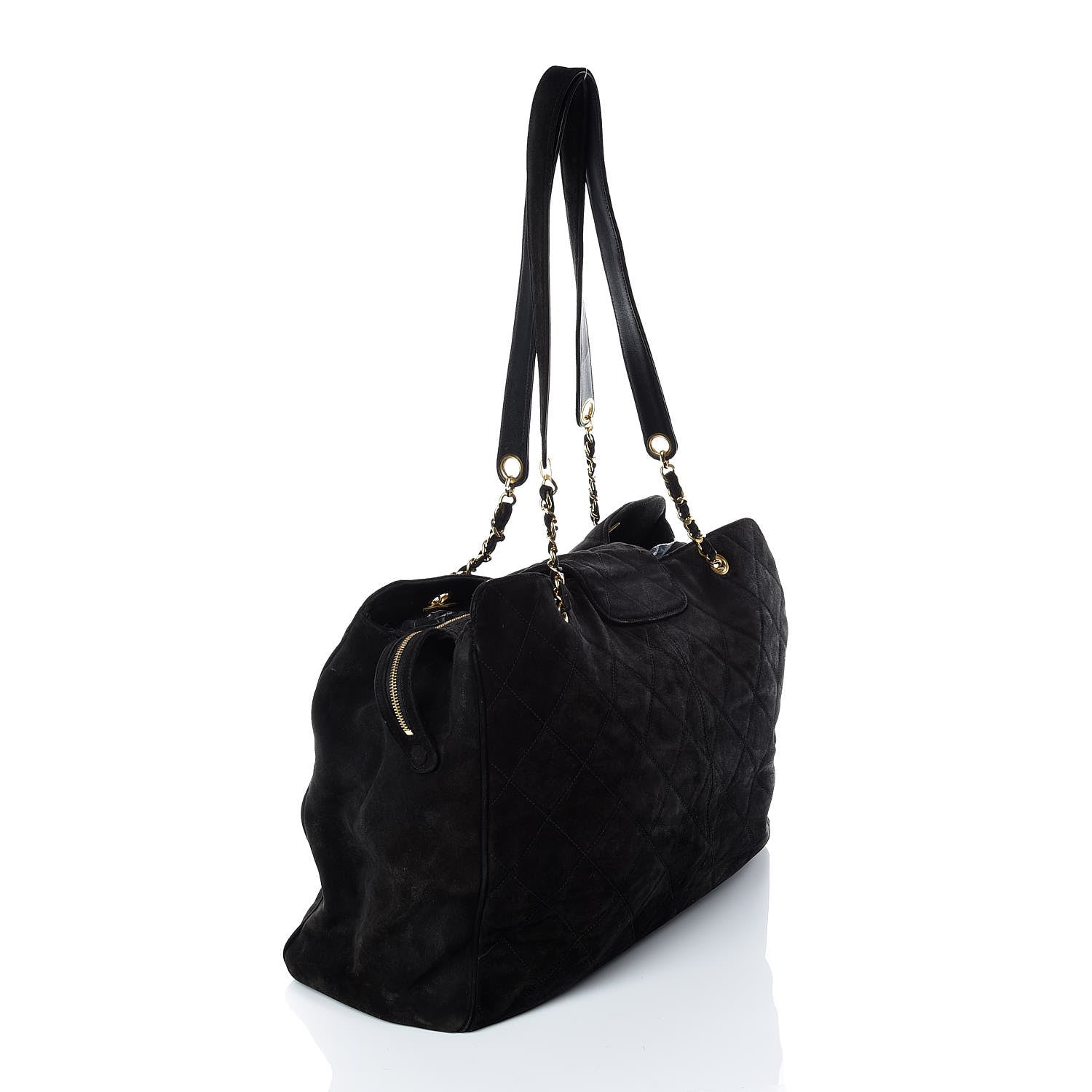 Chanel Suede Quilted XL Weekender Bag Black 3 of 21