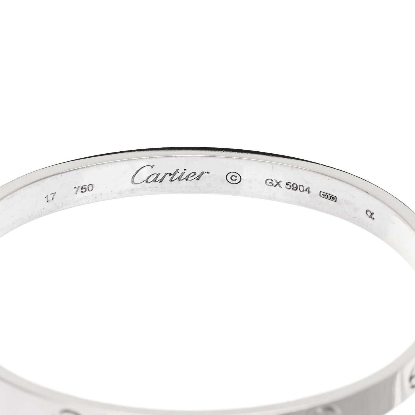 18K White Gold LOVE Bracelet 17
