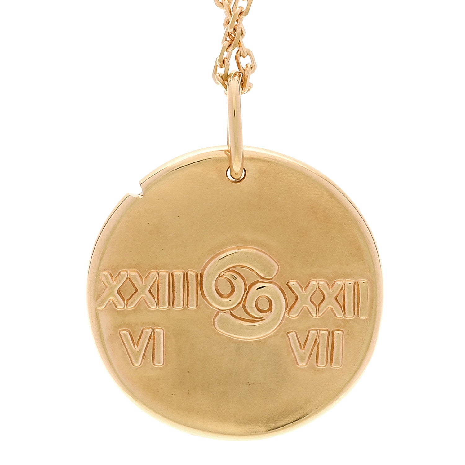 Van Cleef & Arpels 18K Yellow Gold Zodiac Cancer Pendant Necklace 6 of 8