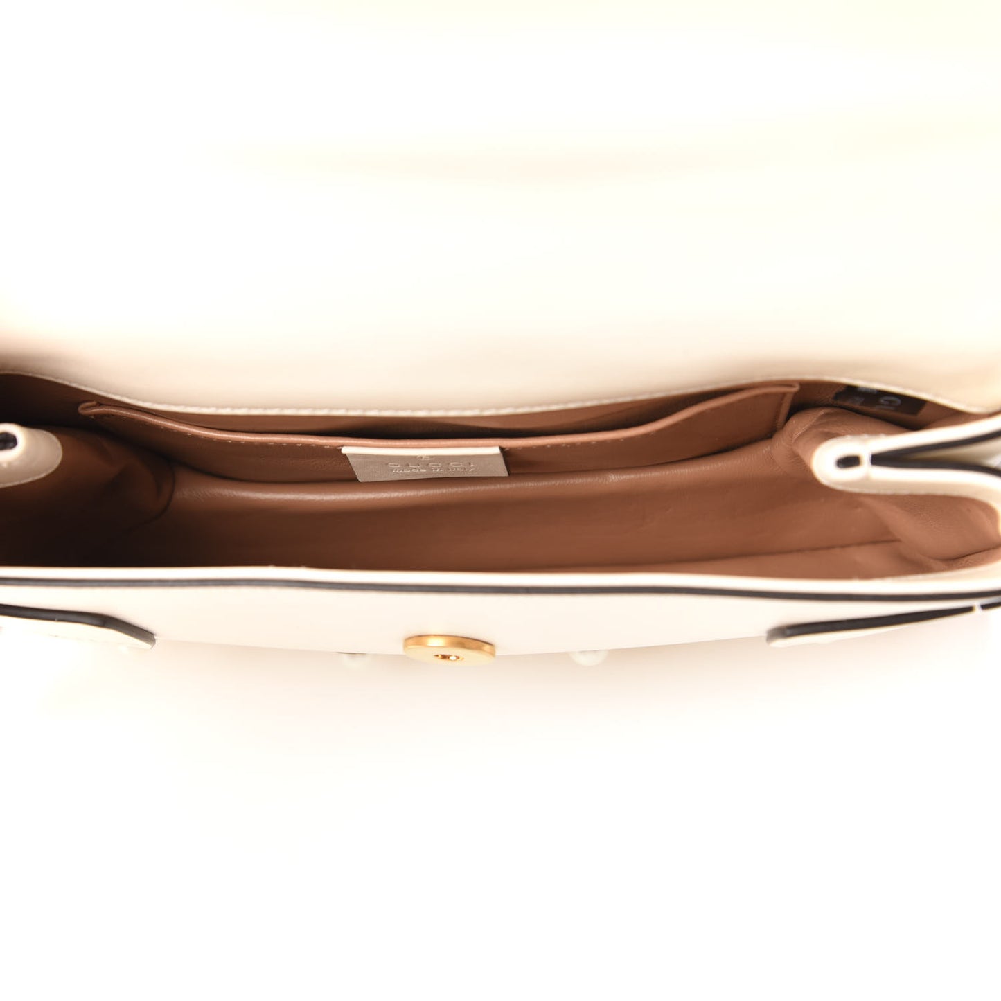 Nappa Pearl Studded Mini Queen Margaret Broadway Shoulder Bag Mystic White