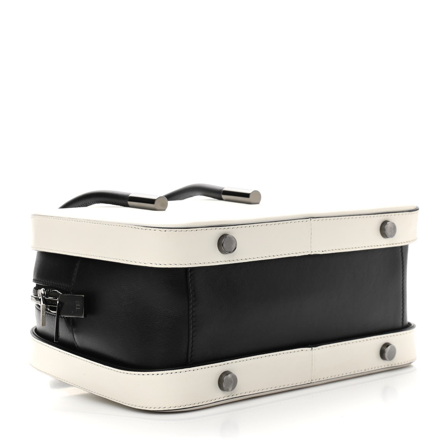 Tom Ford Calfskin Top Handle Bag White Black 4 of 19