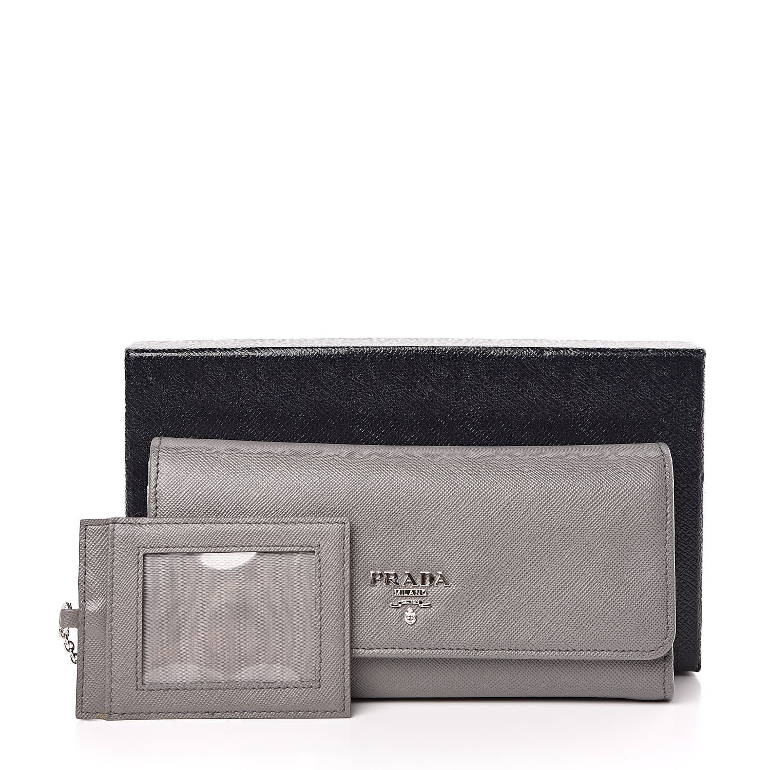 Prada Saffiano Metal Continental Flap Wallet Marmo 8 of 8
