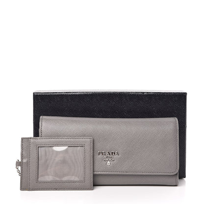 Prada Saffiano Metal Continental Flap Wallet Marmo 8 of 8