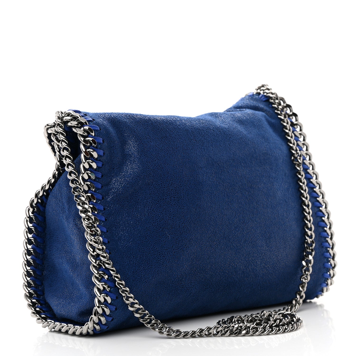 Stella McCartney Shaggy Deer Mini Falabella Fold Over Tote Blue 3 of 10