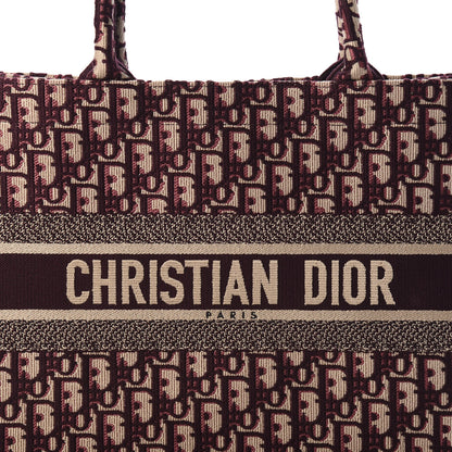 Christian Dior Oblique Medium Book Tote Burgundy Multicolor 9 of 9