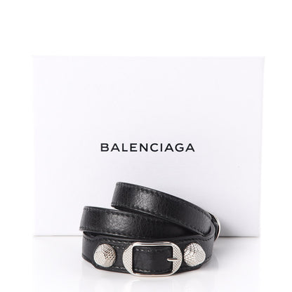 Balenciaga Agneau Giant Silver Hardware Triple Tour M Bracelet Black 7 of 7