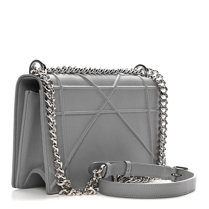 Christian Dior Grained Calfskin Medium Diorama Flap Bag Gris 7 of 16