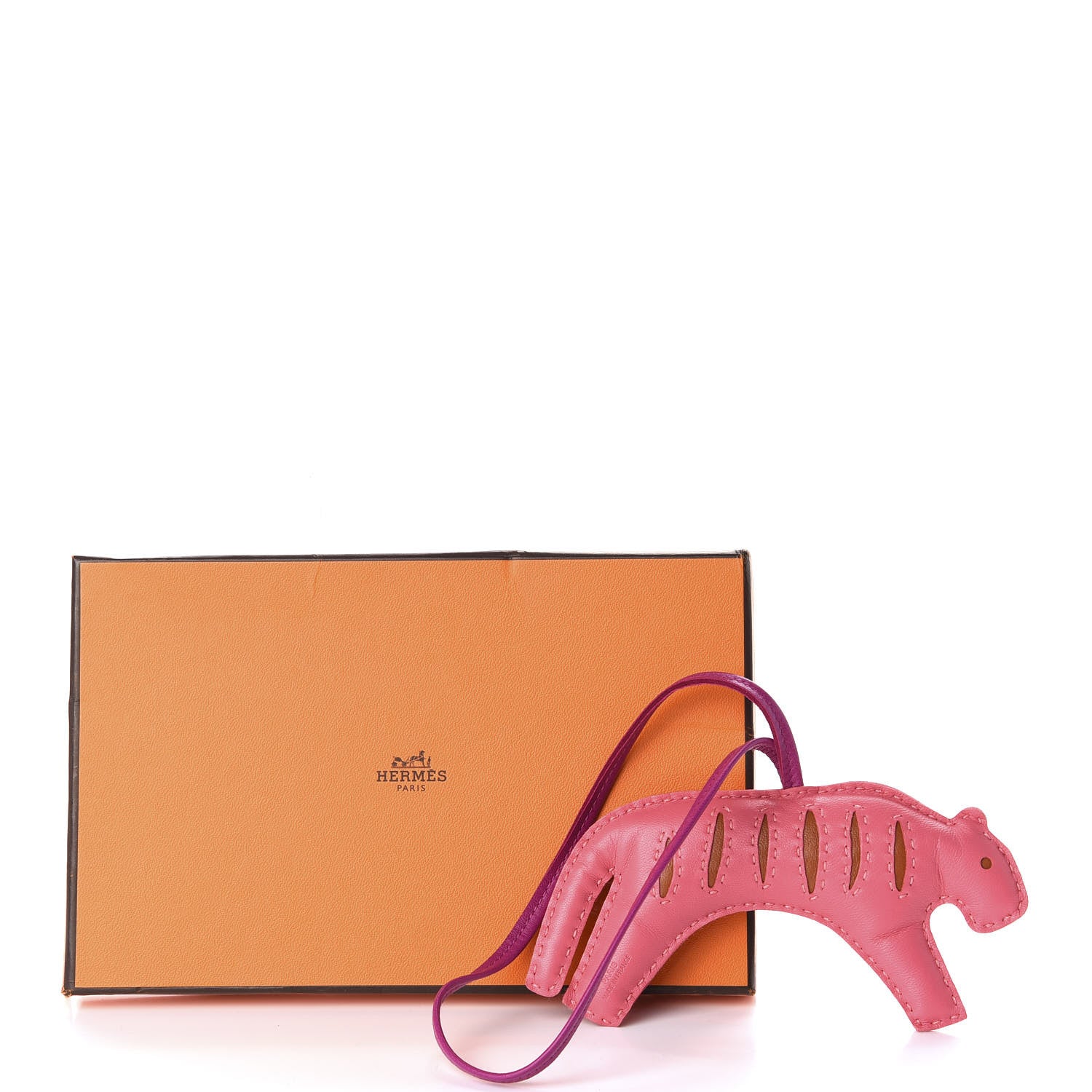Hermes Milo Lambskin Rooroo Bag Charm Rose Azalea 5 of 5