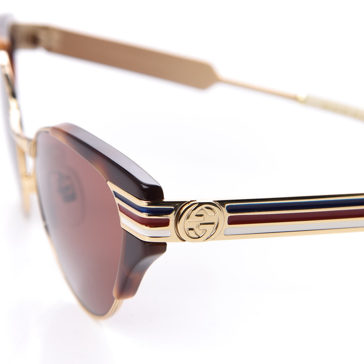 Gucci Cat Eye Web Sunglasses GG0522S Tortoise 7 of 9