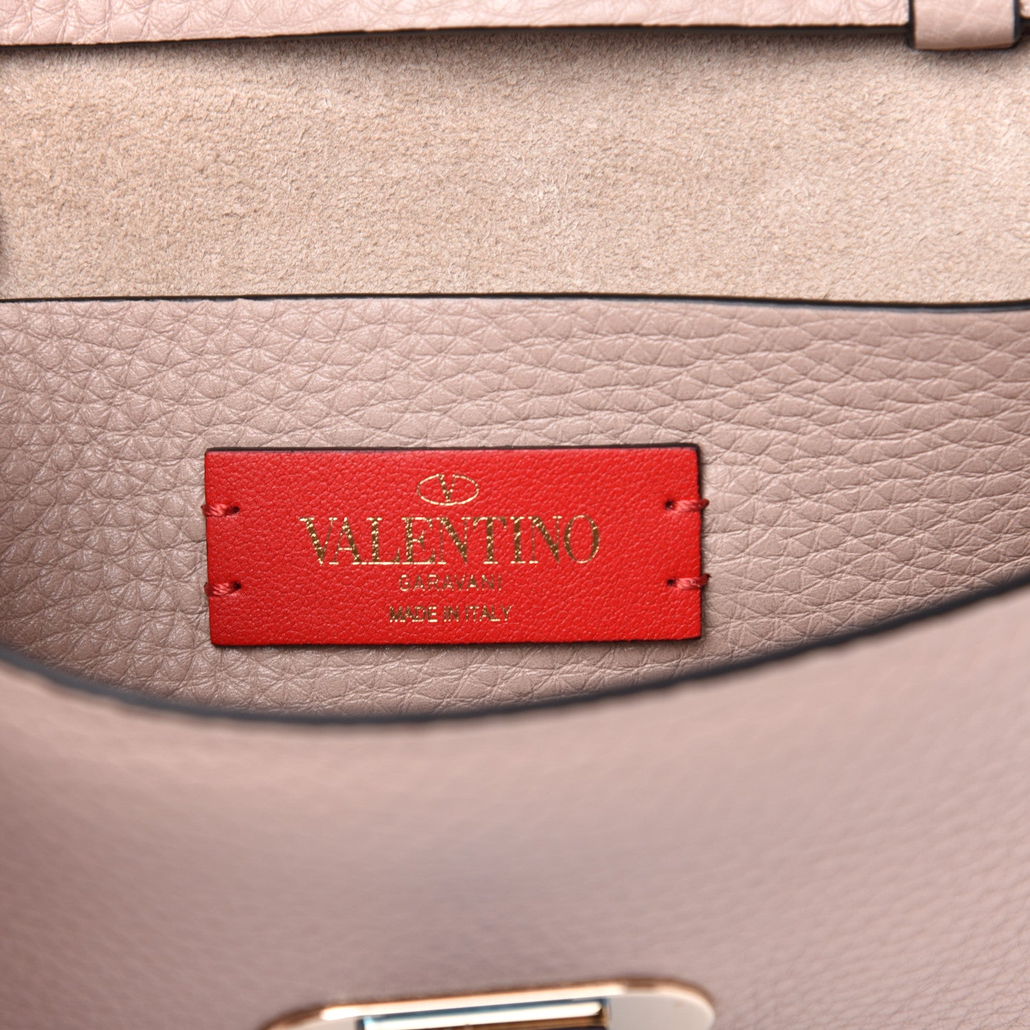 Valentino Garavani Pebbled Calfskin Small Rockstud Overlay Flap Shoulder Bag Poudre 6 of 9