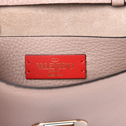 Valentino Garavani Pebbled Calfskin Small Rockstud Overlay Flap Shoulder Bag Poudre 6 of 9