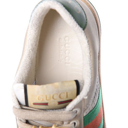 Gucci Nubuck Web Cherries Womens Screener Sneakers 35 Dusty Milk White Vintage Green 6 of 7