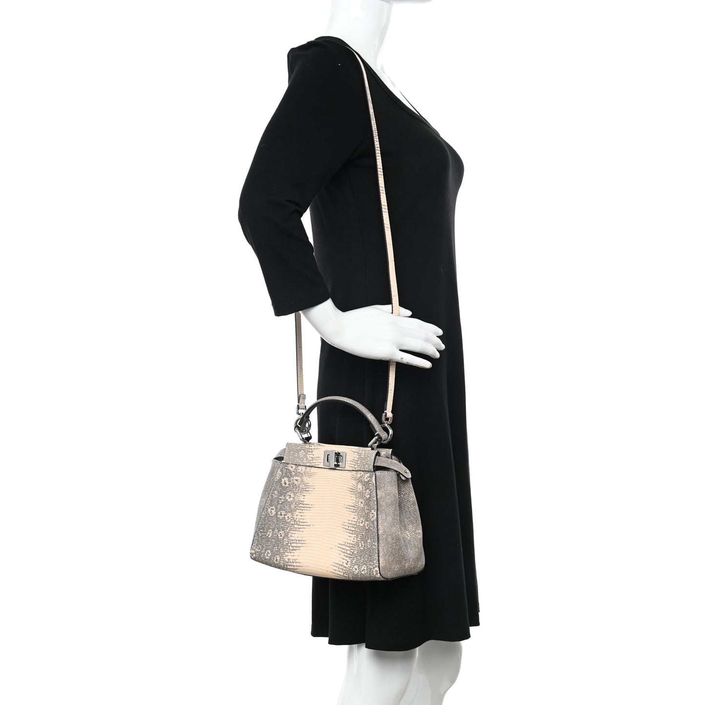 Lizard Togo Shiny Nappa Mini Peekaboo Iconic Satchel Rosa Skin