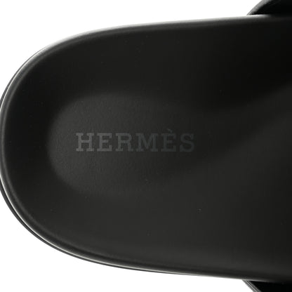 Hermes Calfskin Womens Chypre Sandals 35.5 Black 7 of 9