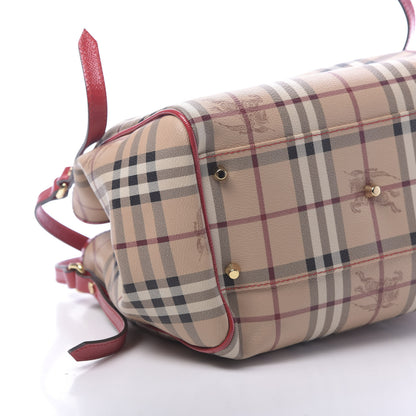 Burberry Haymarket Check Small Canterbury Tote Military Red 11 of 12