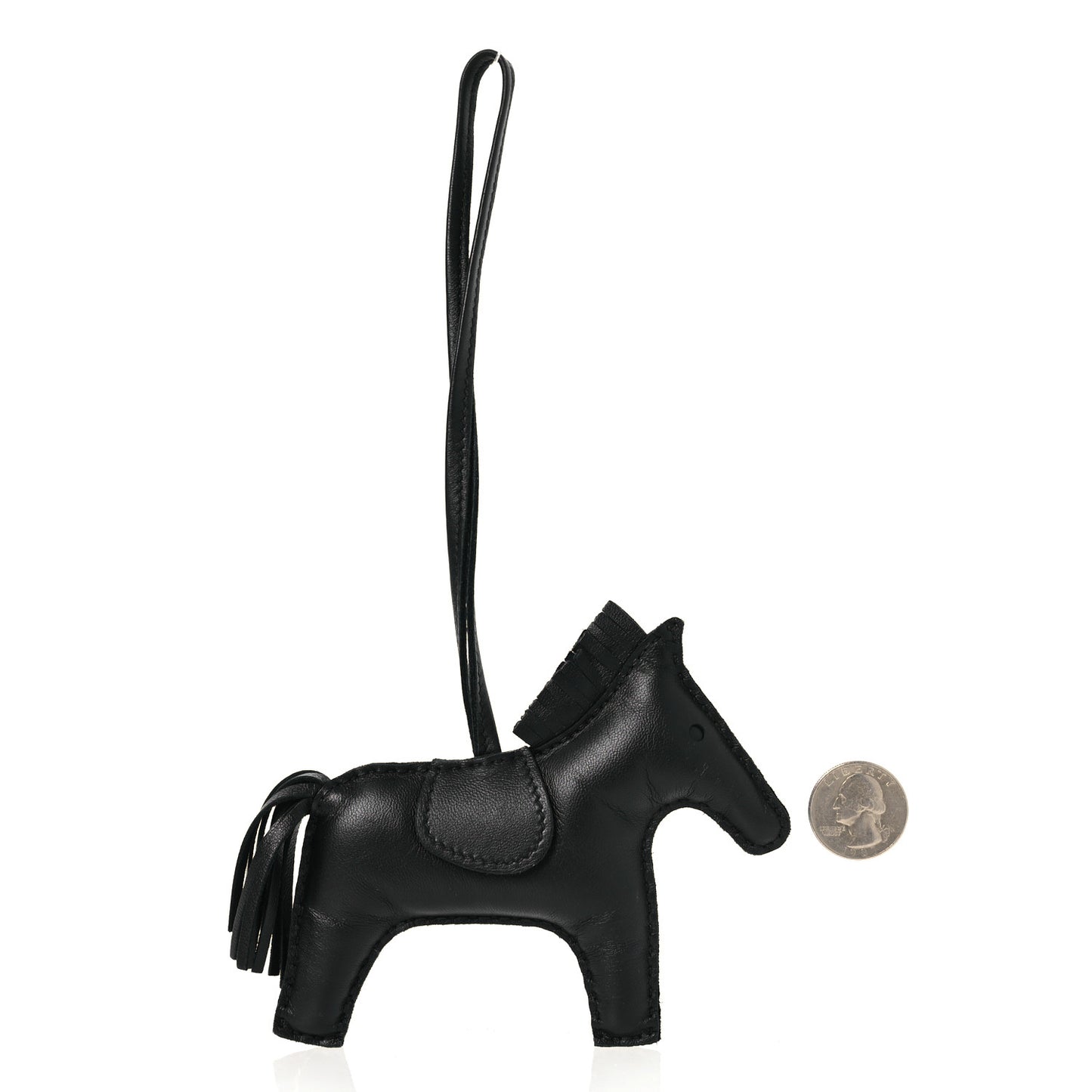 Milo Lambskin Grigri Rodeo Horse Bag Charm MM So Black