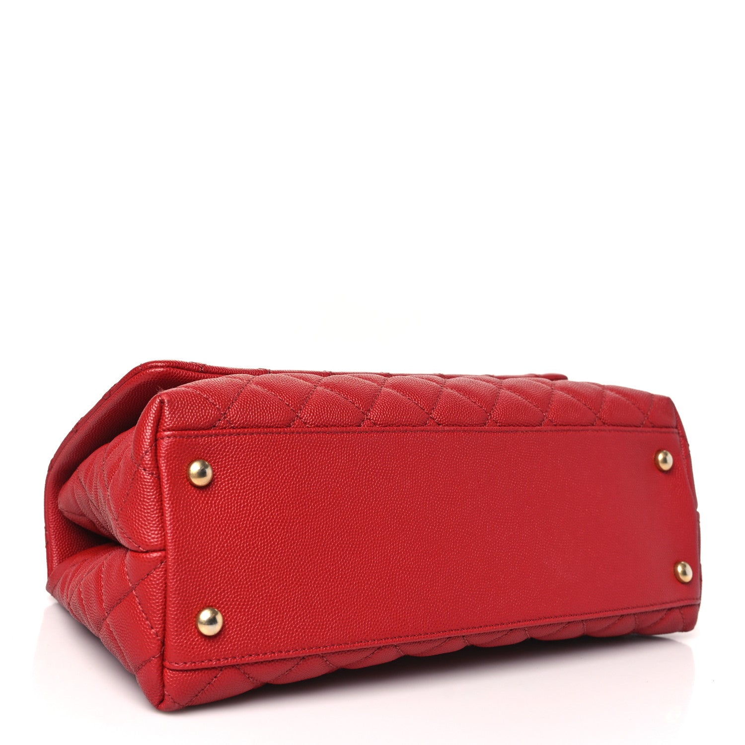 Chanel Caviar Lizard Embossed Quilted Small Coco Handle Flap Red 4 of 10