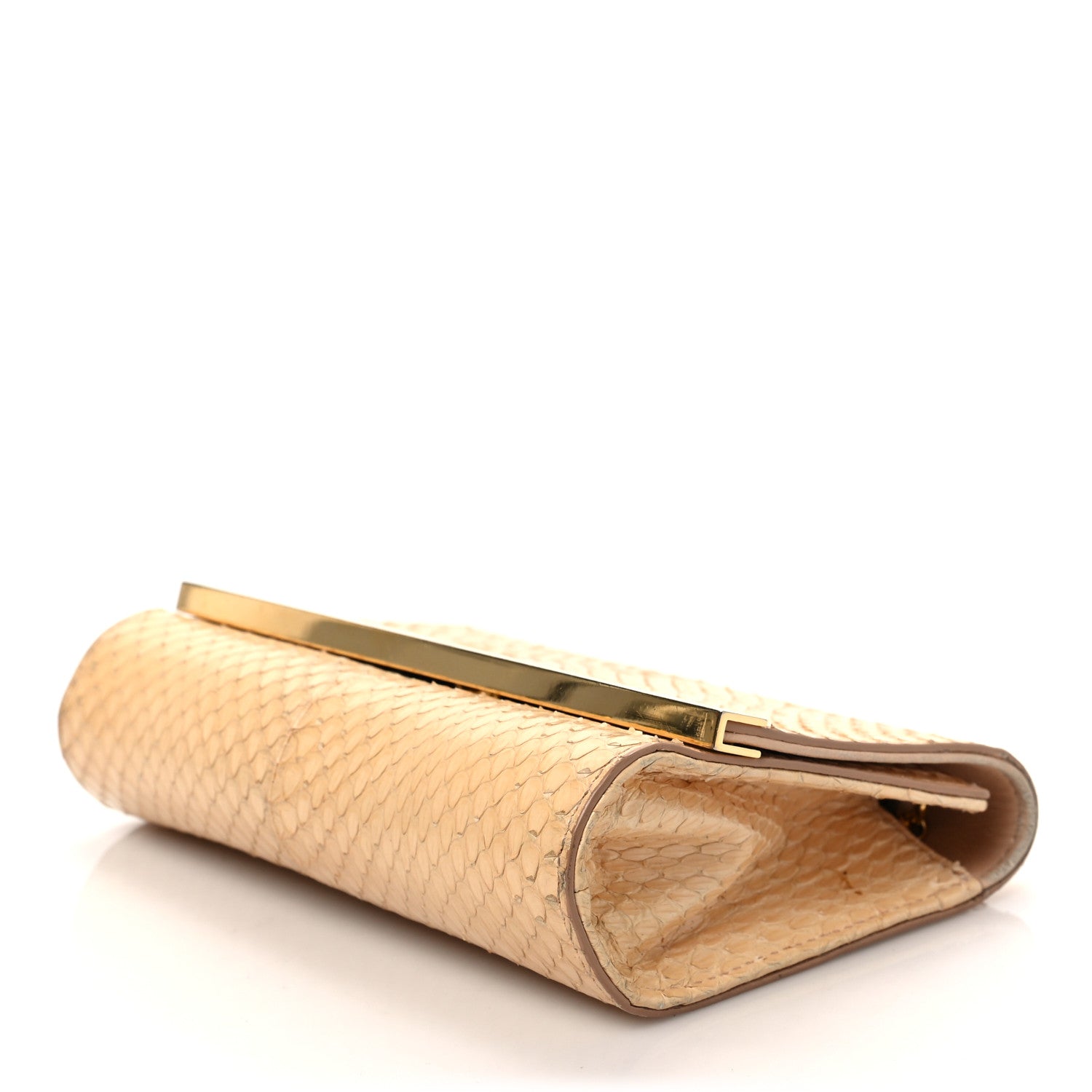 Fendi Snakeskin Mini Rush Clutch Blush 6 of 10
