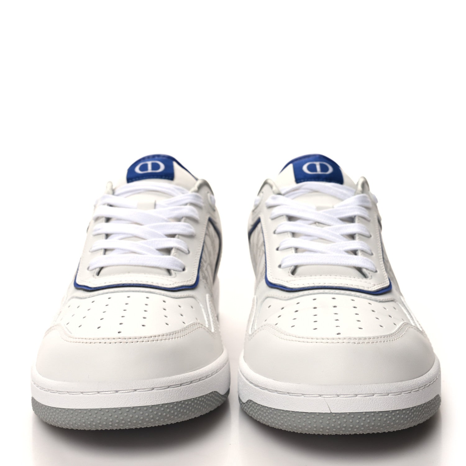 Christian Dior Smooth Calfskin Oblique Galaxy Perforated Mens B27 Low Top Sneakers 44 White Blue 2 of 9