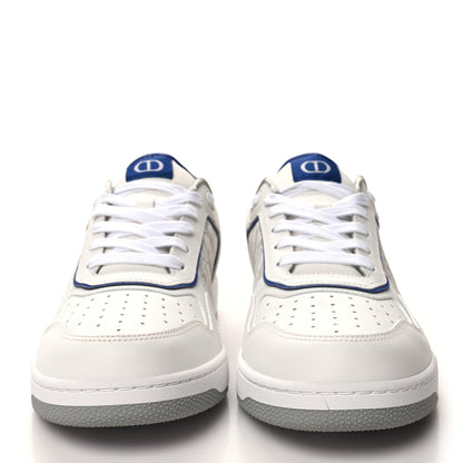 Christian Dior Smooth Calfskin Oblique Galaxy Perforated Mens B27 Low Top Sneakers 44 White Blue 2 of 9