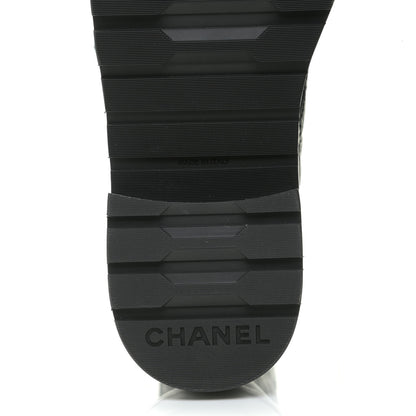Chanel Shiny Goatskin Calfskin Quilted Lace Up Combat Boots 40 Black 9 of 9