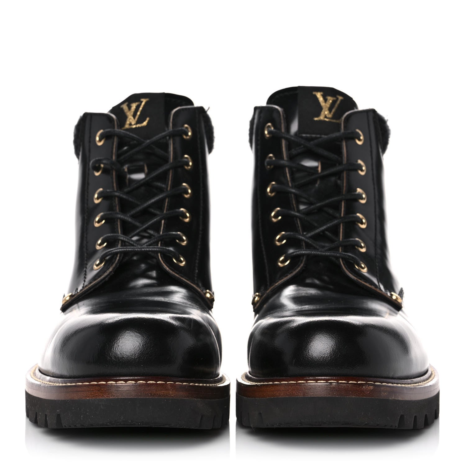 Louis Vuitton Calfskin Monogram Mens Ankle Boots 8 Black 2 of 8
