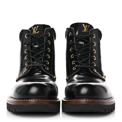 Louis Vuitton Calfskin Monogram Mens Ankle Boots 8 Black 2 of 8