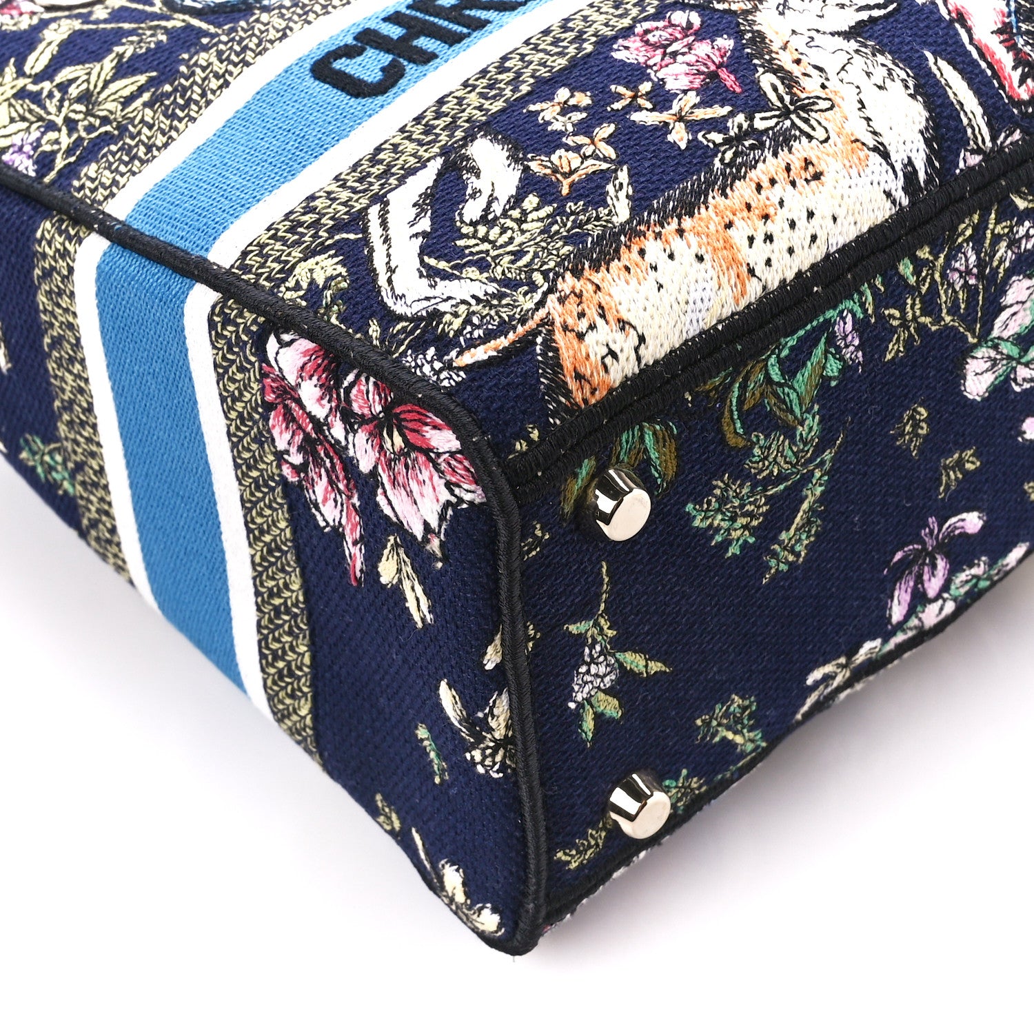Christian Dior Canvas D-Constellation Embroidered Medium Lady D-Lite Bleu Multicolor 9 of 11