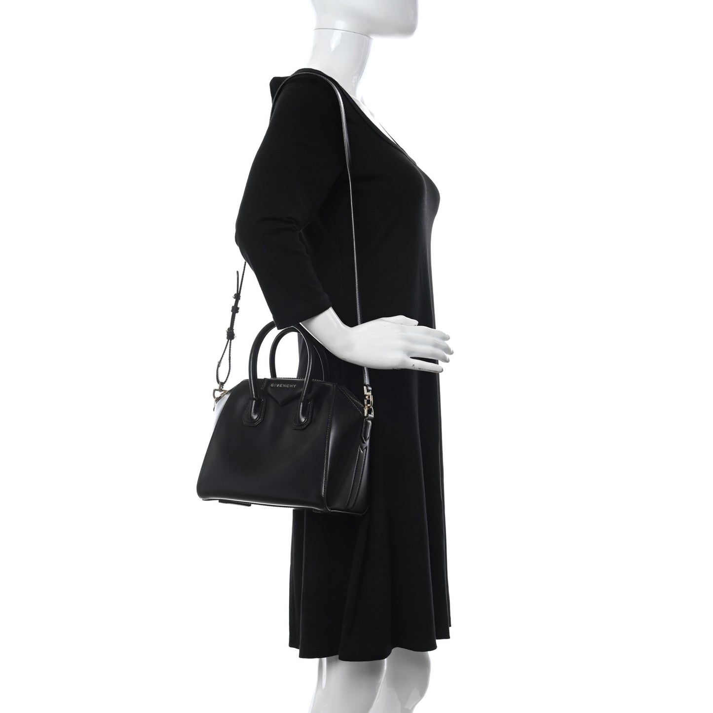 Shiny Lord Calfskin Mini Antigona Black
