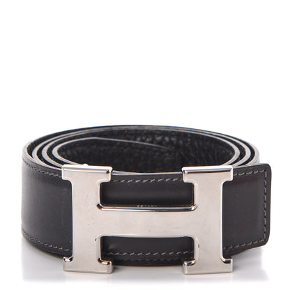 Hermes Box Togo 32mm H Belt 80 Black Chocolate 1 of 8
