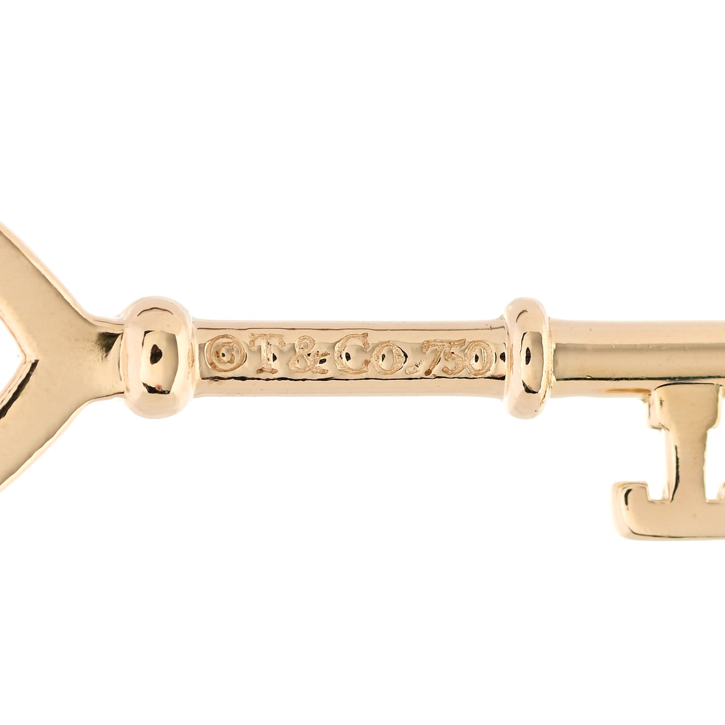18K Yellow Gold Mini Heart Key Pendant