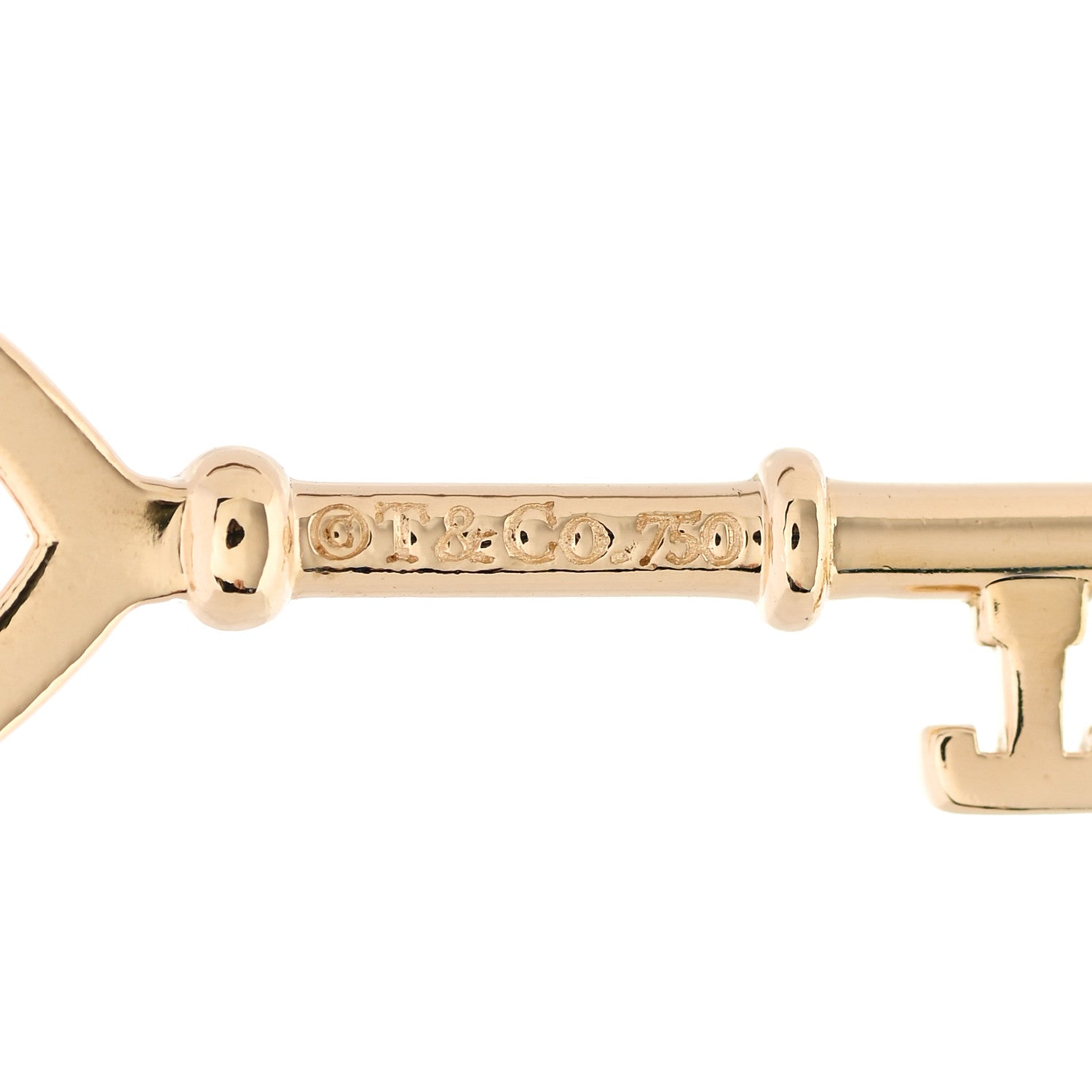 Tiffany 18K Yellow Gold Mini Heart Key Pendant 4 of 4