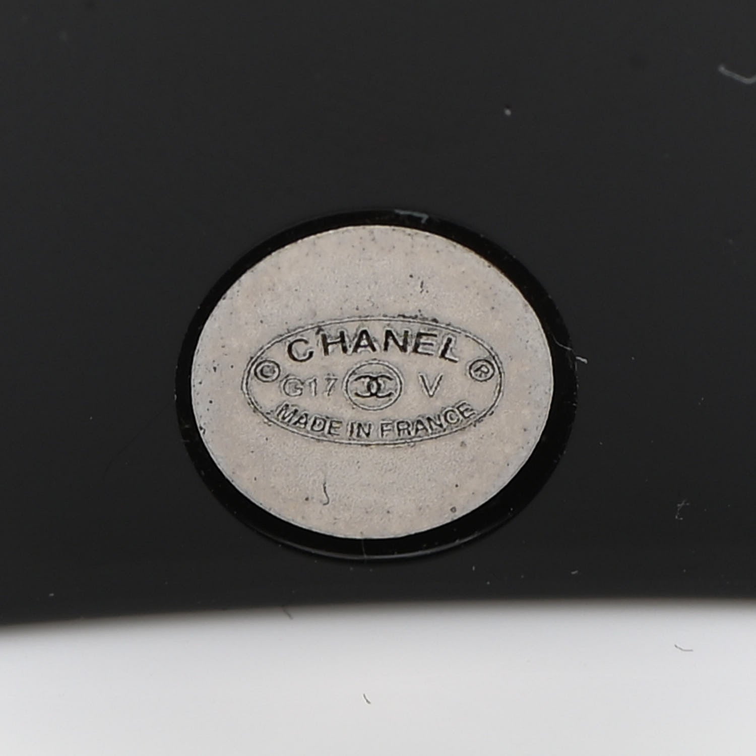 Chanel Resin Pearl Crystal CC Cuff Black 4 of 7