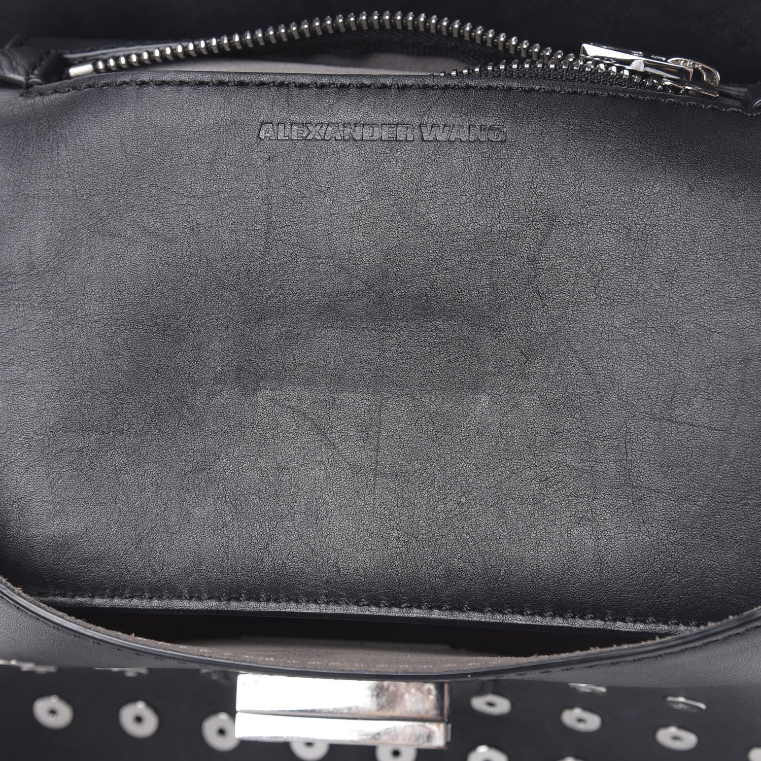 Alexander Wang Lambskin Small Eyelets Marion Tote Black Silver Hardware 11 of 16