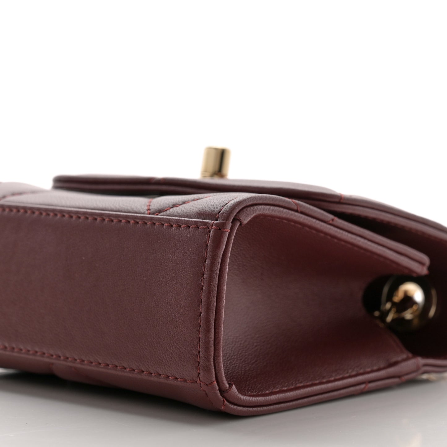 Lambskin Quilted Mini Trendy CC Clutch With Chain Burgundy