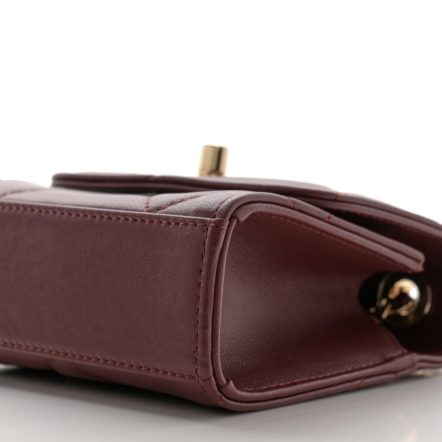 Chanel Lambskin Quilted Mini Trendy CC Clutch With Chain Burgundy 10 of 12