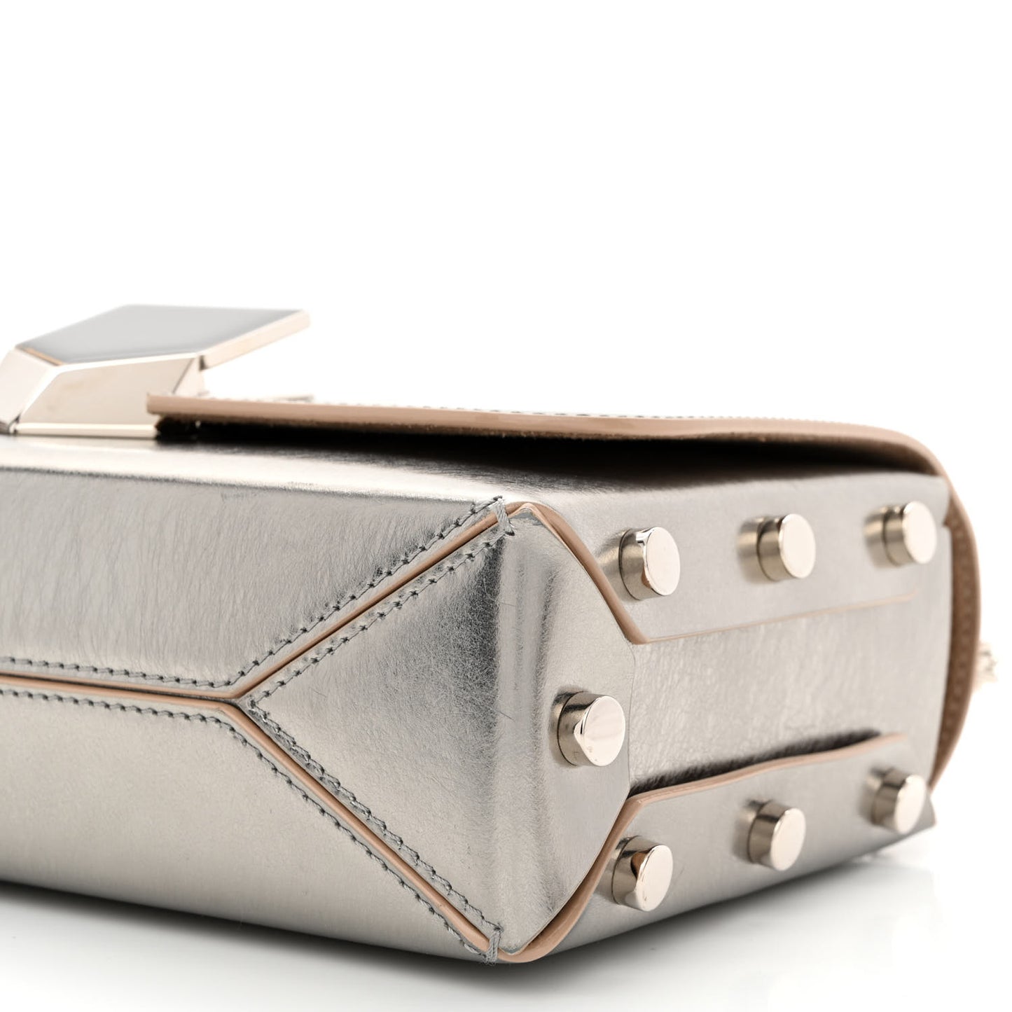 Smooth Calfskin Lockett City Shoulder Bag Silver