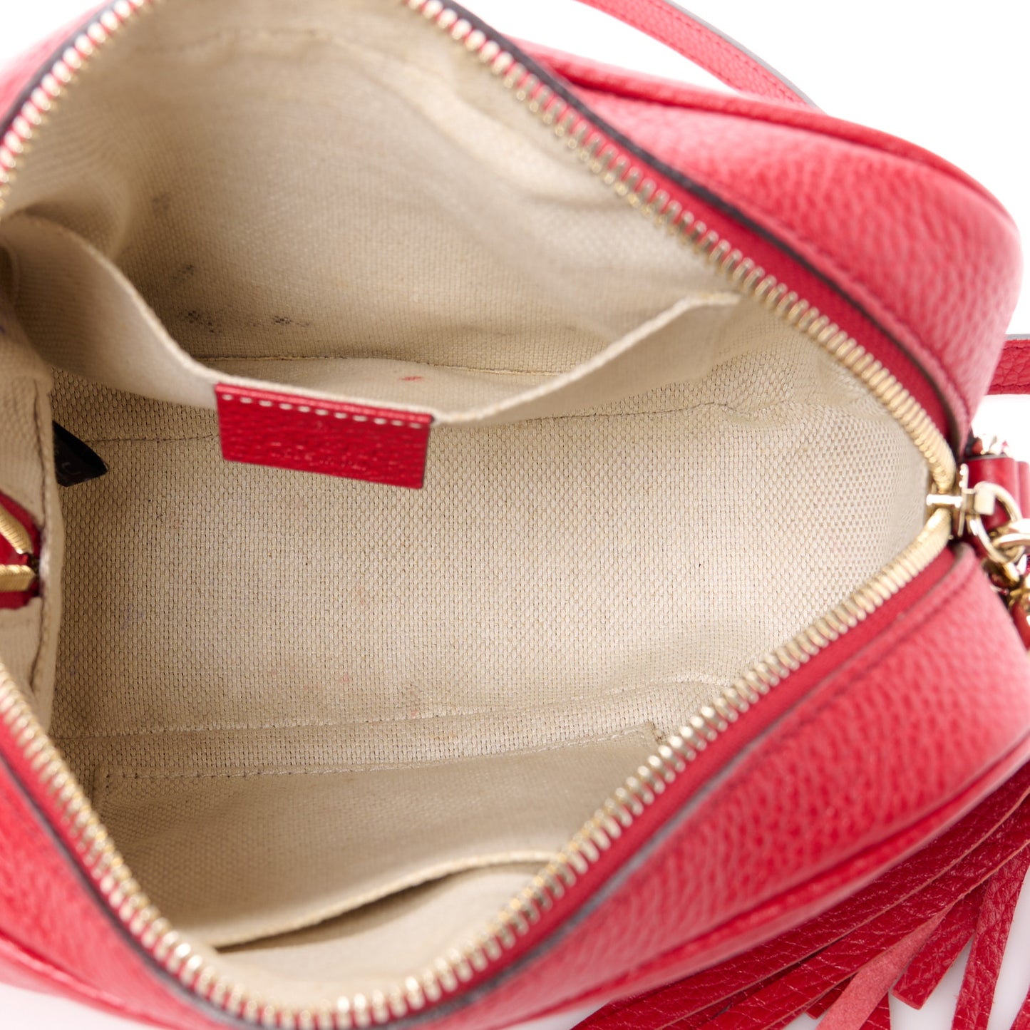 Pebbled Calfskin Small Soho Disco Bag Vibrant Red