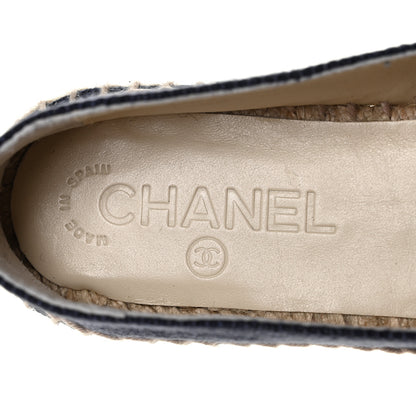 Chanel Denim Toile CC Espadrilles 35 Navy Black 8 of 10