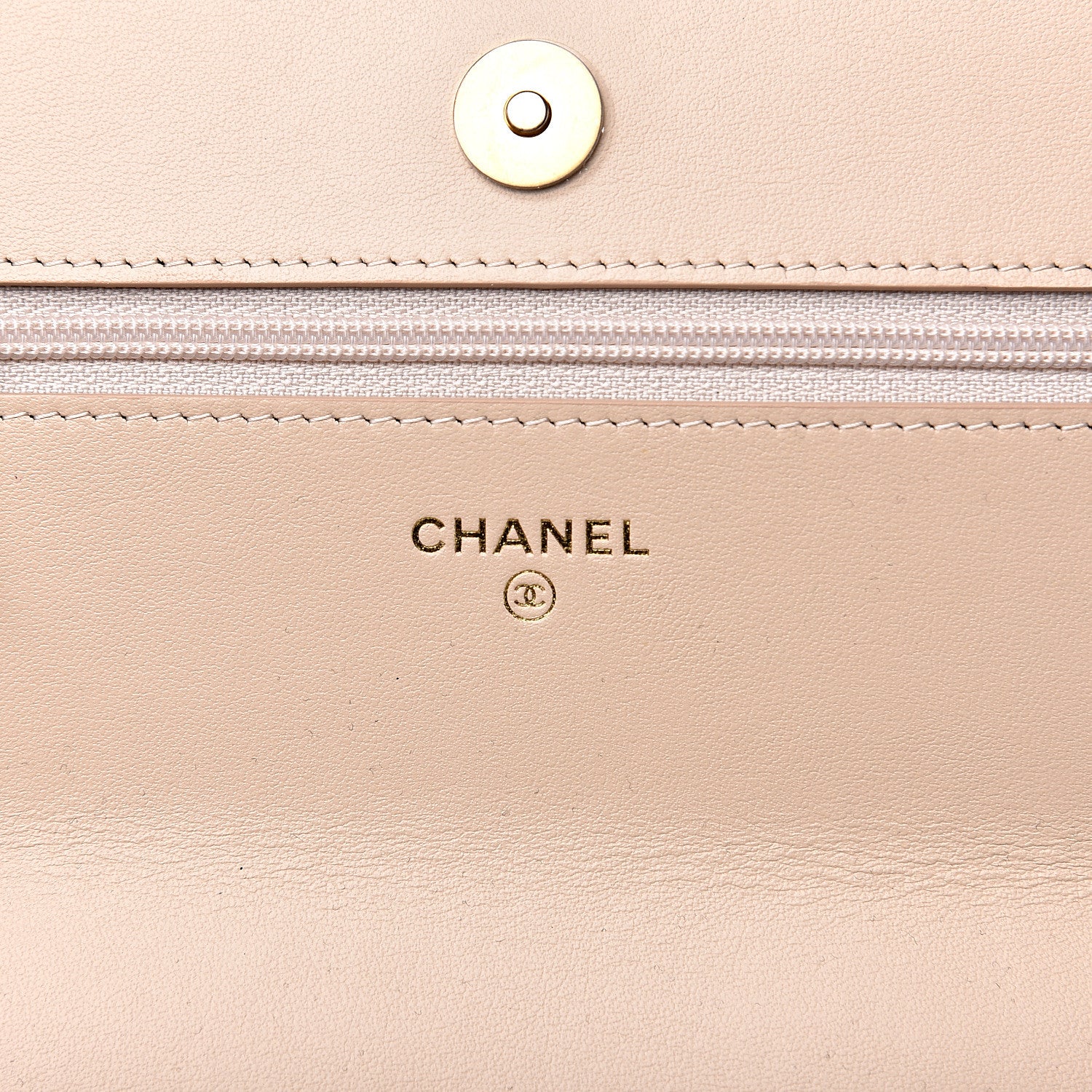 Chanel Lambskin Quilted 19 Wallet On Chain WOC Light Beige 5 of 10